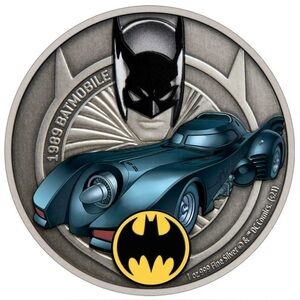 Batman Batmobile Collectible Coin known as the 1989 Batmobile from the movie.